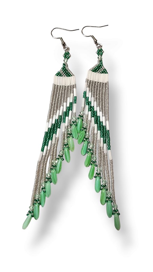 Wintergreen fringe earrings