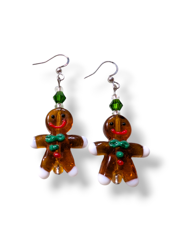 Gingerbread man earrings