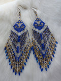 Fringy double curves earrings