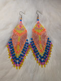 Fringy double curves earrings