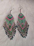Fringy double curves earrings
