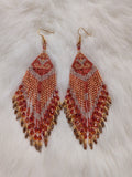 Fringy double curves earrings