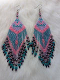 Fringy double curves earrings