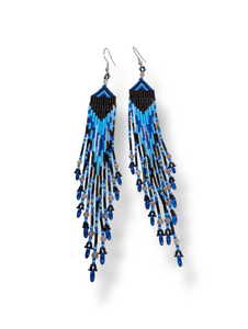 Blues hues fringe earrings